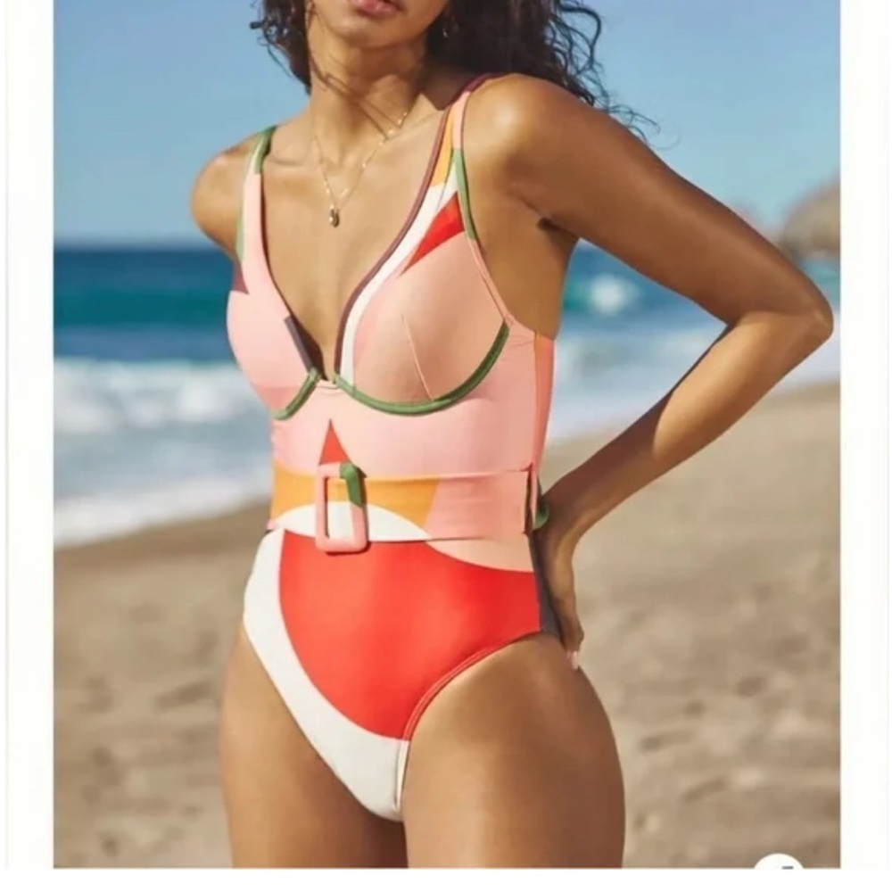 WOMENS size S Hutch Colorful Belted Swimsuit